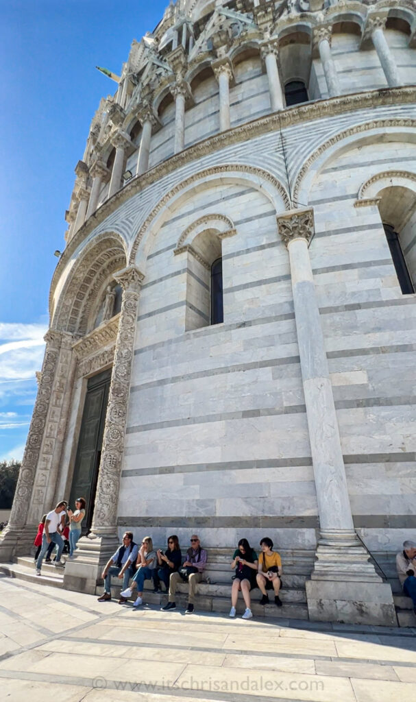 the Baptistery at the Square of Miracles in Pisa, Italy